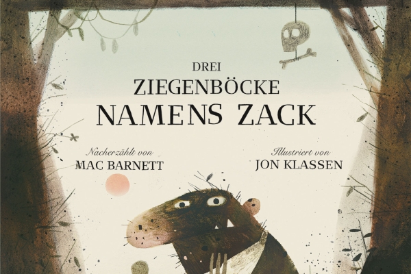 Mac Barnett & Jon Klassen: Drei Ziegenböcke namens Zack. Aus dem Englischen von Thomas Bodmer. NordSüd 2023 |€ 18,50 | ISBN 978-3-314-10650-7