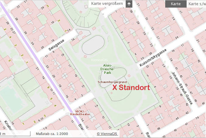 Alois-Drasche-Park Standortplan